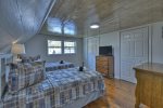 Upper Level Twin Bedroom Offers Beautiful Mountain Views